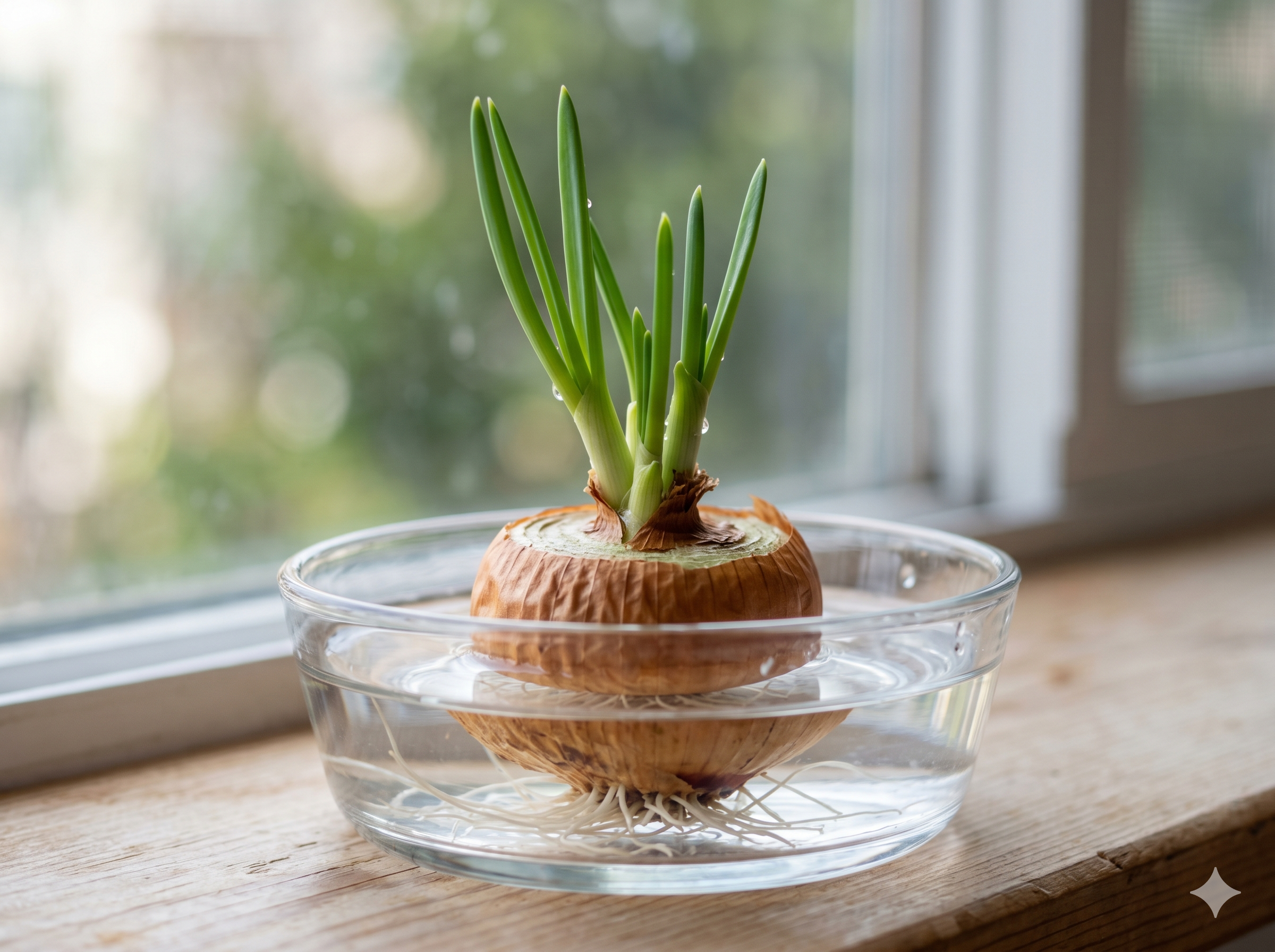 Spring onions regrowing